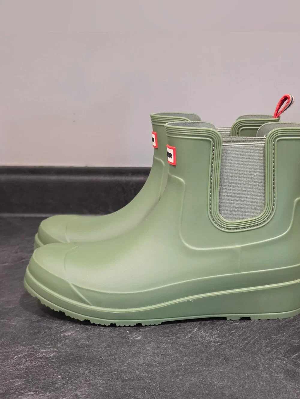 Hunter Size 10 Wedge Short Green Rain Boots